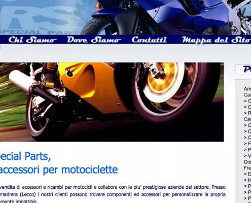 RS BIKES Special Parts Valmadrera, Realizzazione sito web