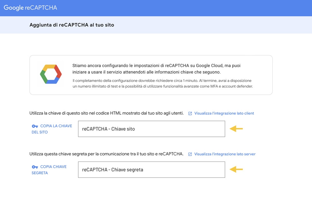 recaptcha guida alkimedia realizzazione siti web