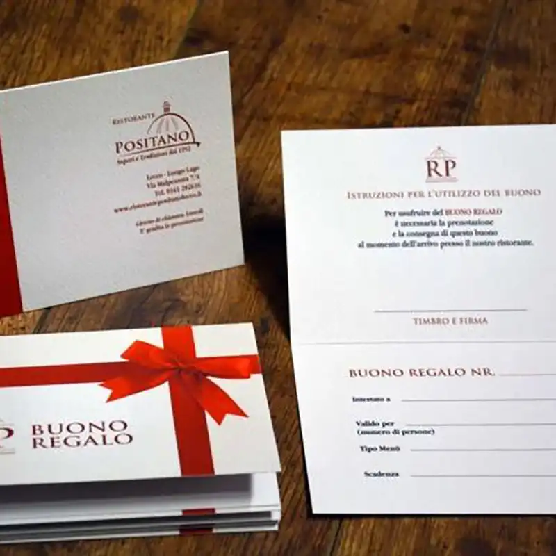 buono regalo ristorante grafica stampa